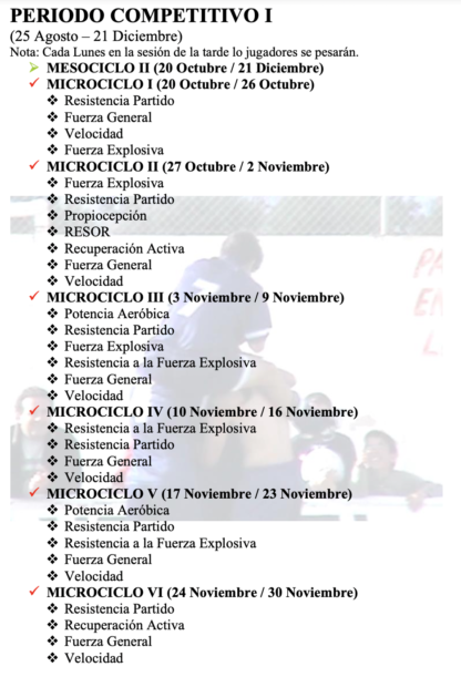 Planificación real y completa de un equipo de 3ª RFEF. Incluye todas las sesiones y ejercicios de toda la temporada.
